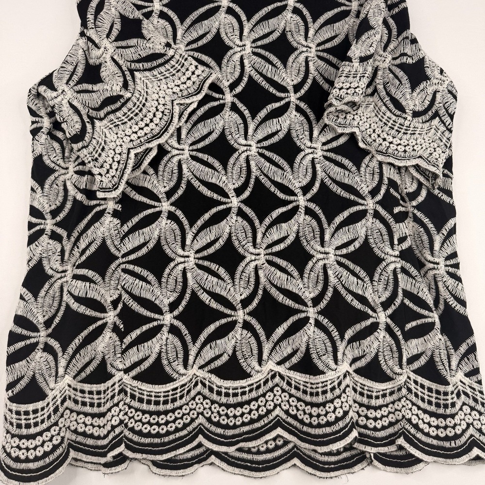 Solitaire Tunic Top Sz 1X Embroidered Floral Blue Anthropologie Boho Peasant - Picture 10 of 13